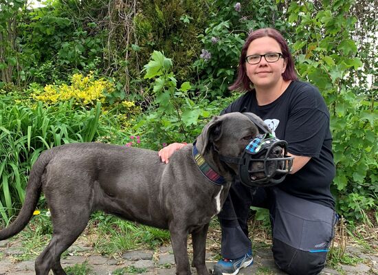 Frau Schulze-Maaßen mit Cane Corso Hündin Mia